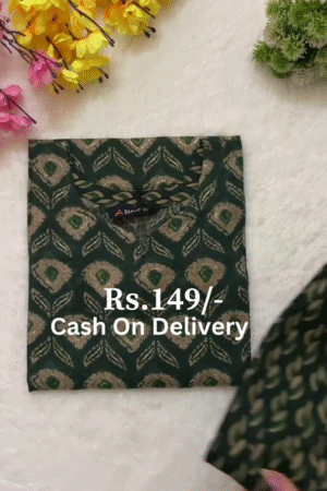 Cotton Round Neck Short Kurtis for Women Top Dresses Kurti for Ladies & Girls Kurta Black Color