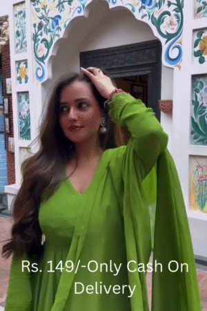 Beautifully Crafted Pure Crepe Palazzo Suit In Beautiful Green Colour