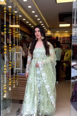 Printed Rayon Silk Gown