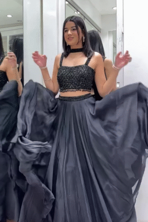 🖤 Black Colour Glamorous Sequin Lehenga Choli